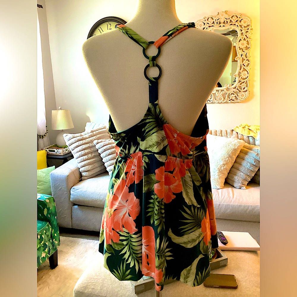 Kona Sol tropical bathing suit top razor back size 22w